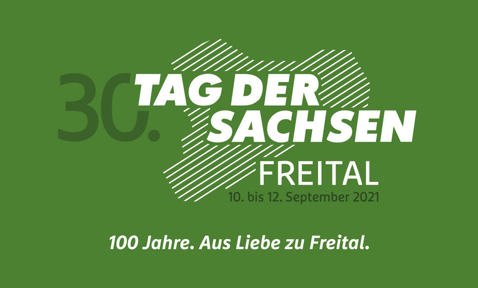 Logo für den 30. "Tag der Sachsen" 2021 in Freital mit dem dazugehörigen Motto, 