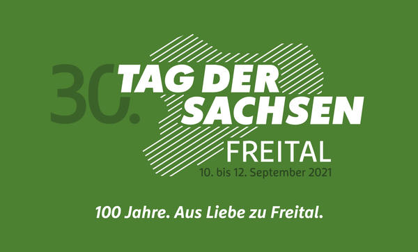 Logo fr den 30. "Tag der Sachsen" 2021 in Freital mit dem dazugehrigen Motto,