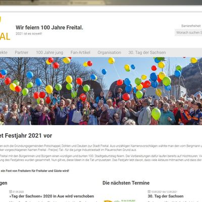 Webseite zu "100 Jahre Freital"
