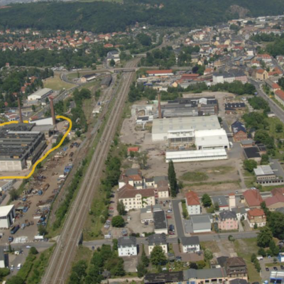 Luftbild ehemalige Windberg Arena Freital vor R�ckbau
