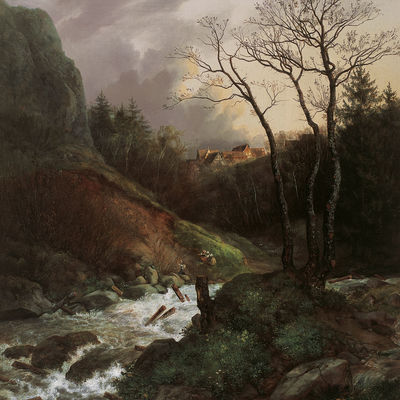 Ernst Ferdinand Oehme "Rabenauer Grund im Frühling", 1838, Öl auf Leinwand