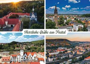 Postkarte Herzliche Grüße aus Freital (Luftbilder)
