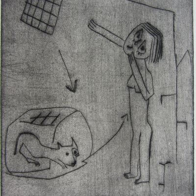 Christoph Voll, bettelndes Kind, 1919/1920, Kaltnadel