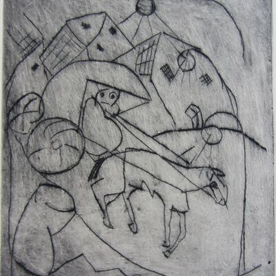 Christoph Voll, M�der Gaul, 1919/1920, Kaltnadel