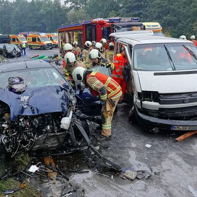 Einsatz bei einem Verkehrsunfall auf der S36