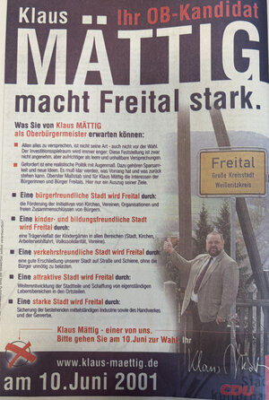 Werbung zur OB-Wahl