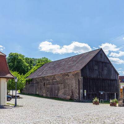 Historische Scheune auf Schloss Burgk