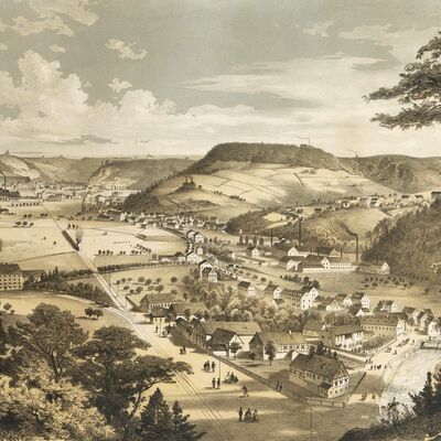 Lithographie Talblick