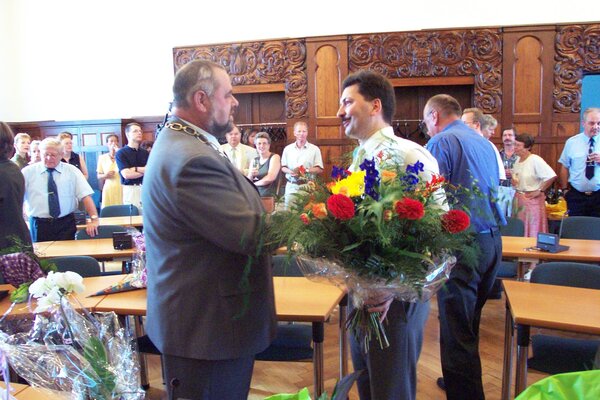 Begr&uuml;&szlig;ung von Klaus M&auml;ttig im neuen Amt als Oberb&uuml;rgermeister
