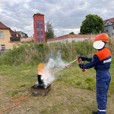 �bung mit dem Feuerl�scher